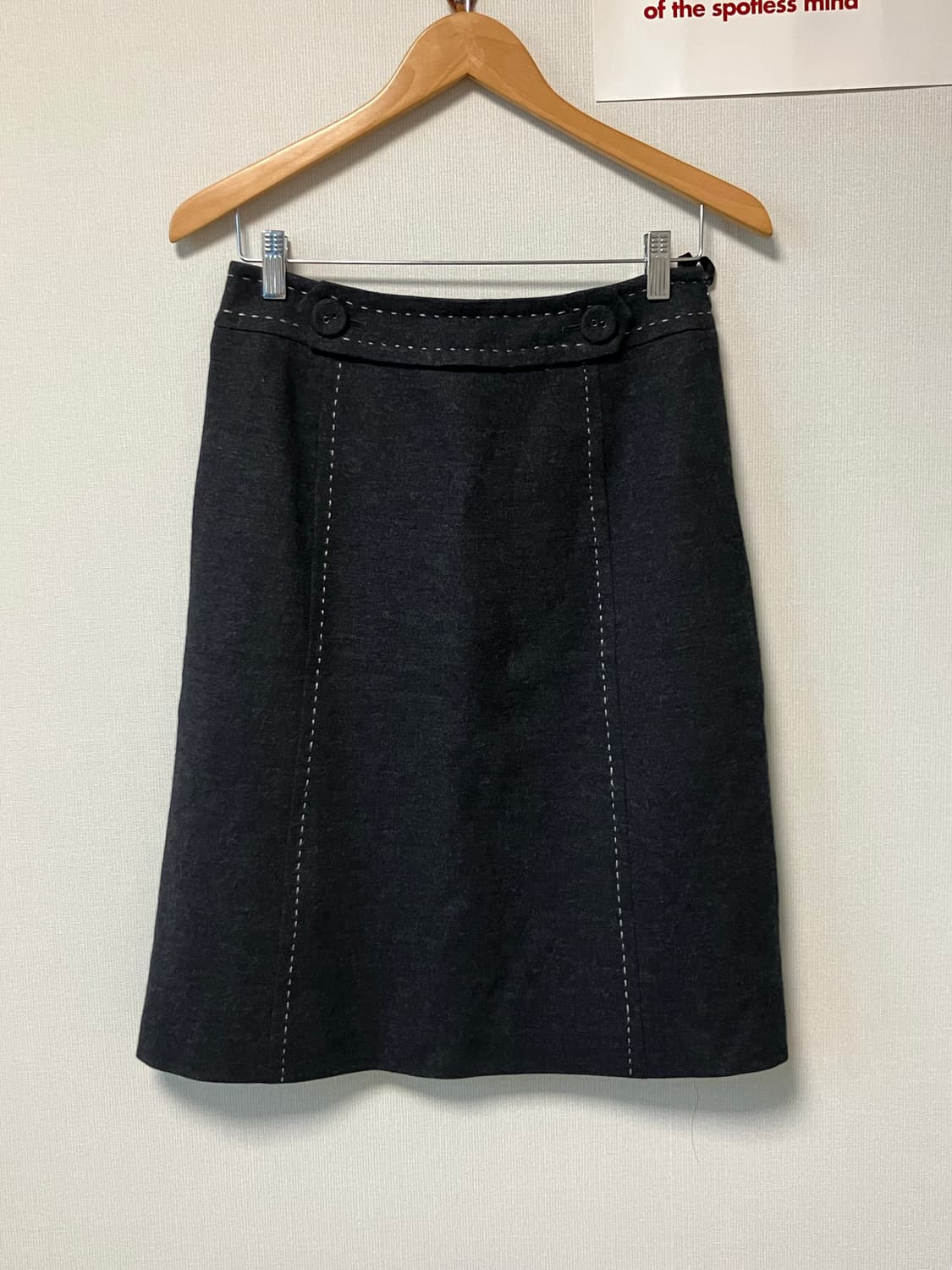 빈티지 버튼 미디 울 스커트 상품이미지1