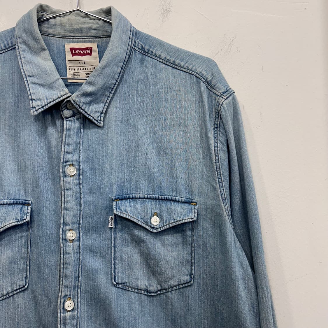 리바이스 더블포켓 연청 웨스턴 데님셔츠 상품이미지1