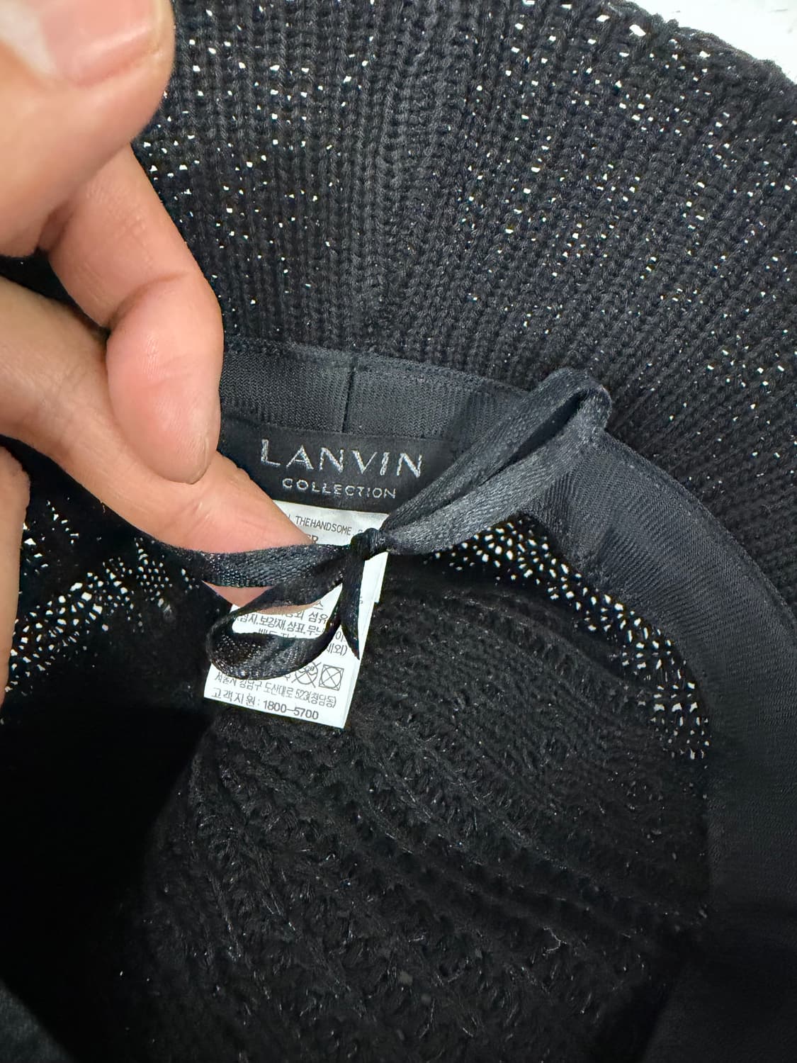 정품) LANVIN 랑방 한섬 23ss 로고 니트 버킷햇 F 상품이미지7