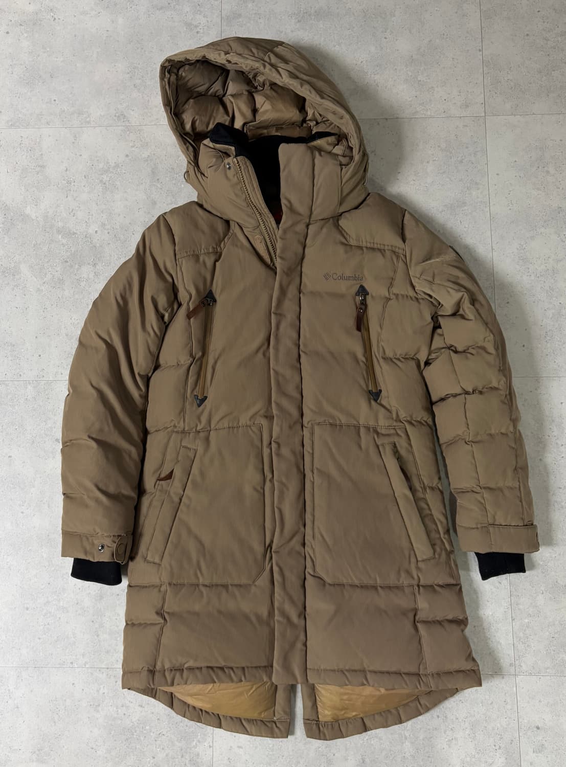 컬럼비아 구스다운 발열 옴니히트 롱패딩 S 상품이미지1