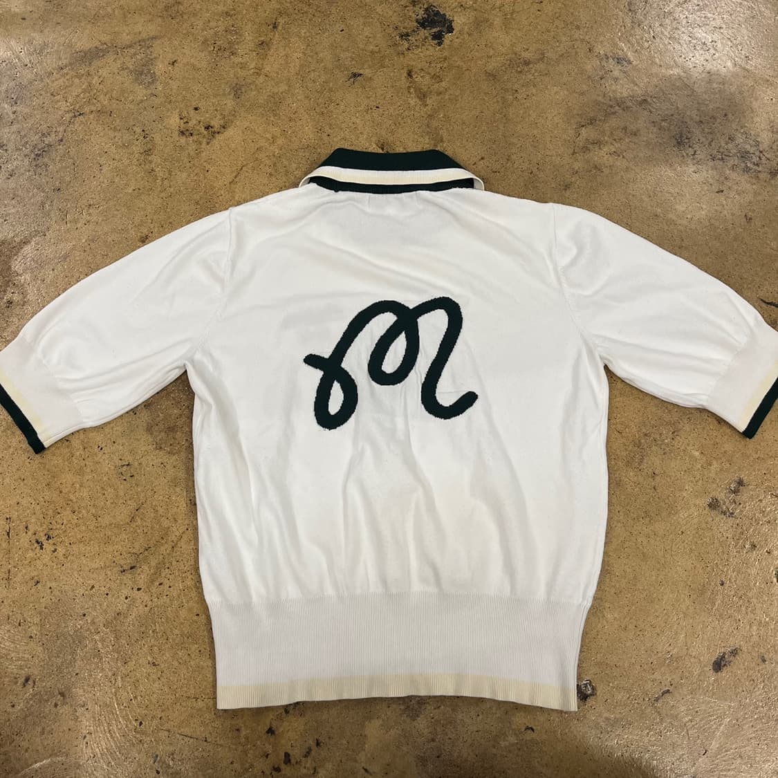 [정품/L] 말본 골프 화이트 카라 반팔 니트 b16 상품이미지3