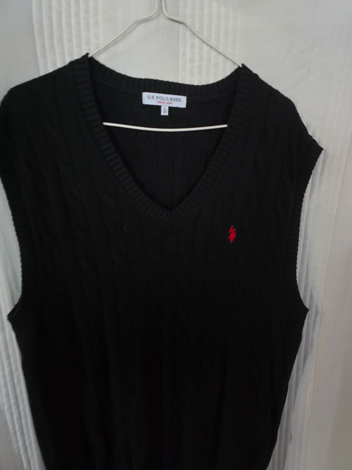 US 폴로 아슨 블랙 니트 조끼 상품이미지1