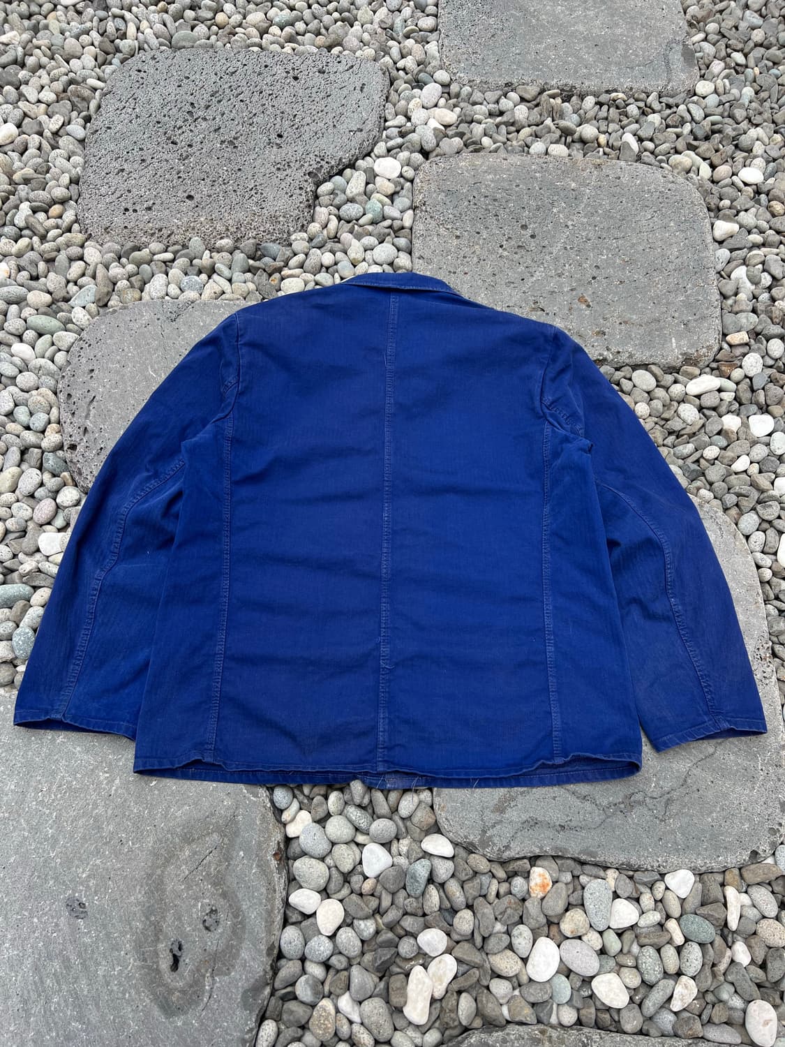 OLD VINTAGE FADED NAVY HBT 헤링본트윌 프렌치워크자켓 상품이미지2