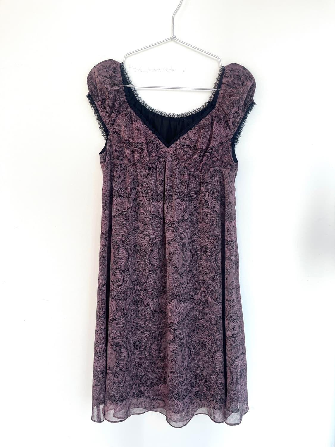 히스테릭 글래머 페이즐리 레이스 고딕 해골 프릴 시폰 원피스 드레스 상품이미지1