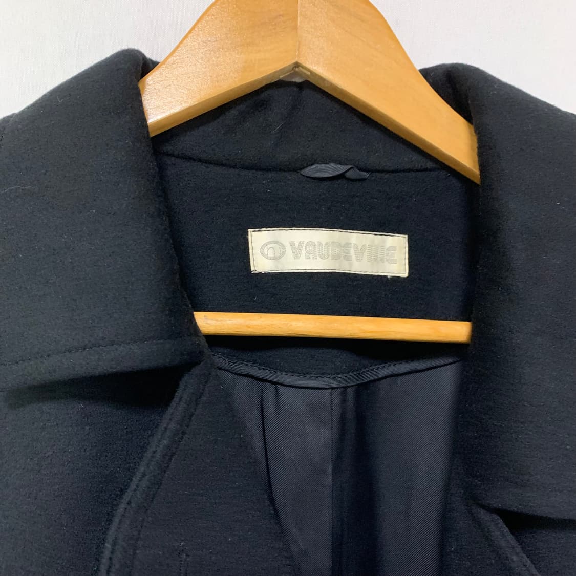 빈티지 캐시미어 100% 블랙 버튼 하프 코트 남녀공용 상품이미지7