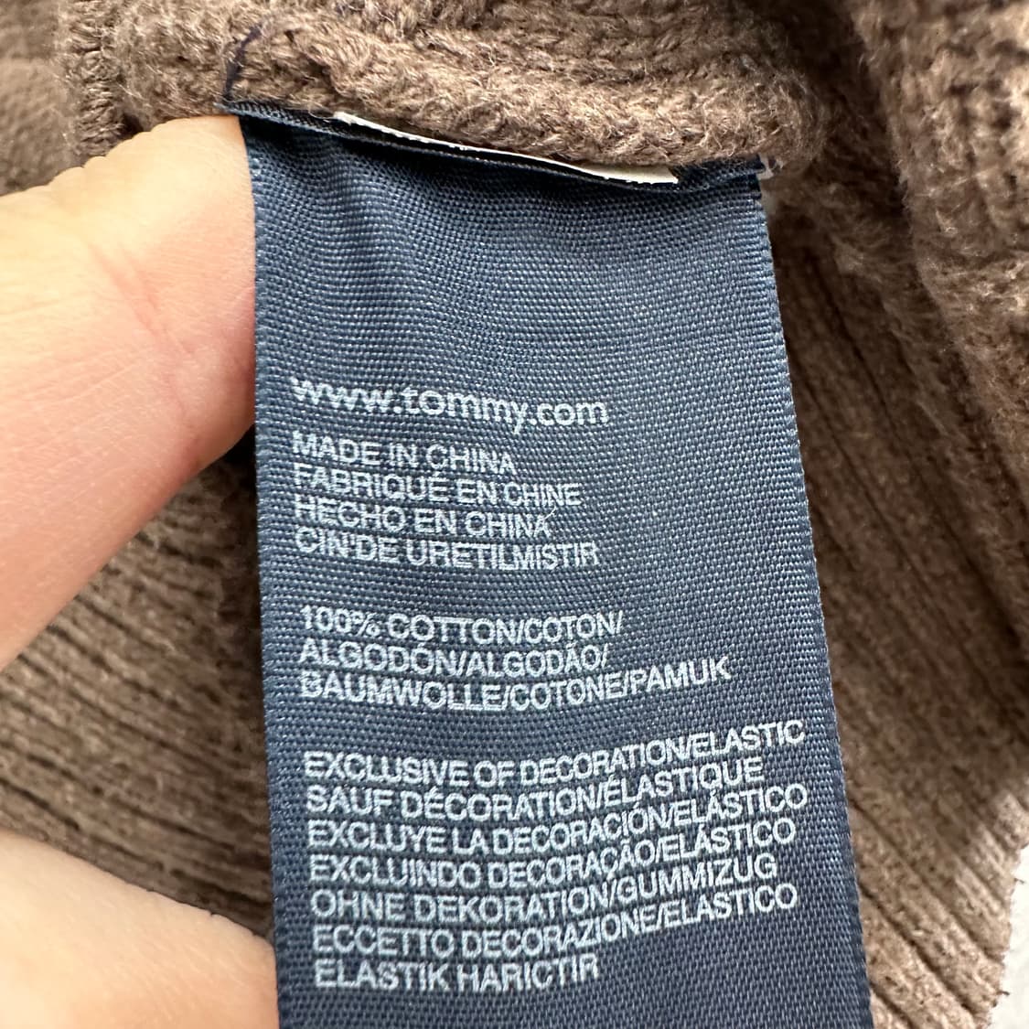 90 타미힐피거 여자 아가일 패턴 니트집업 상품이미지4