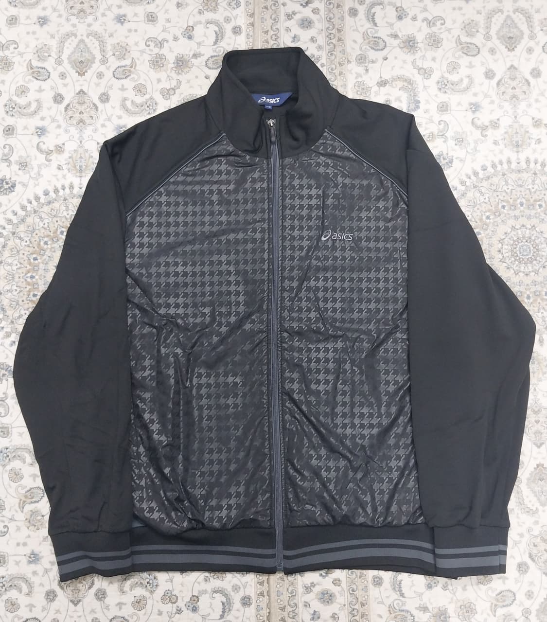 아식스 블랙 하운드투스 패턴 트랙 자켓 110 상품이미지1