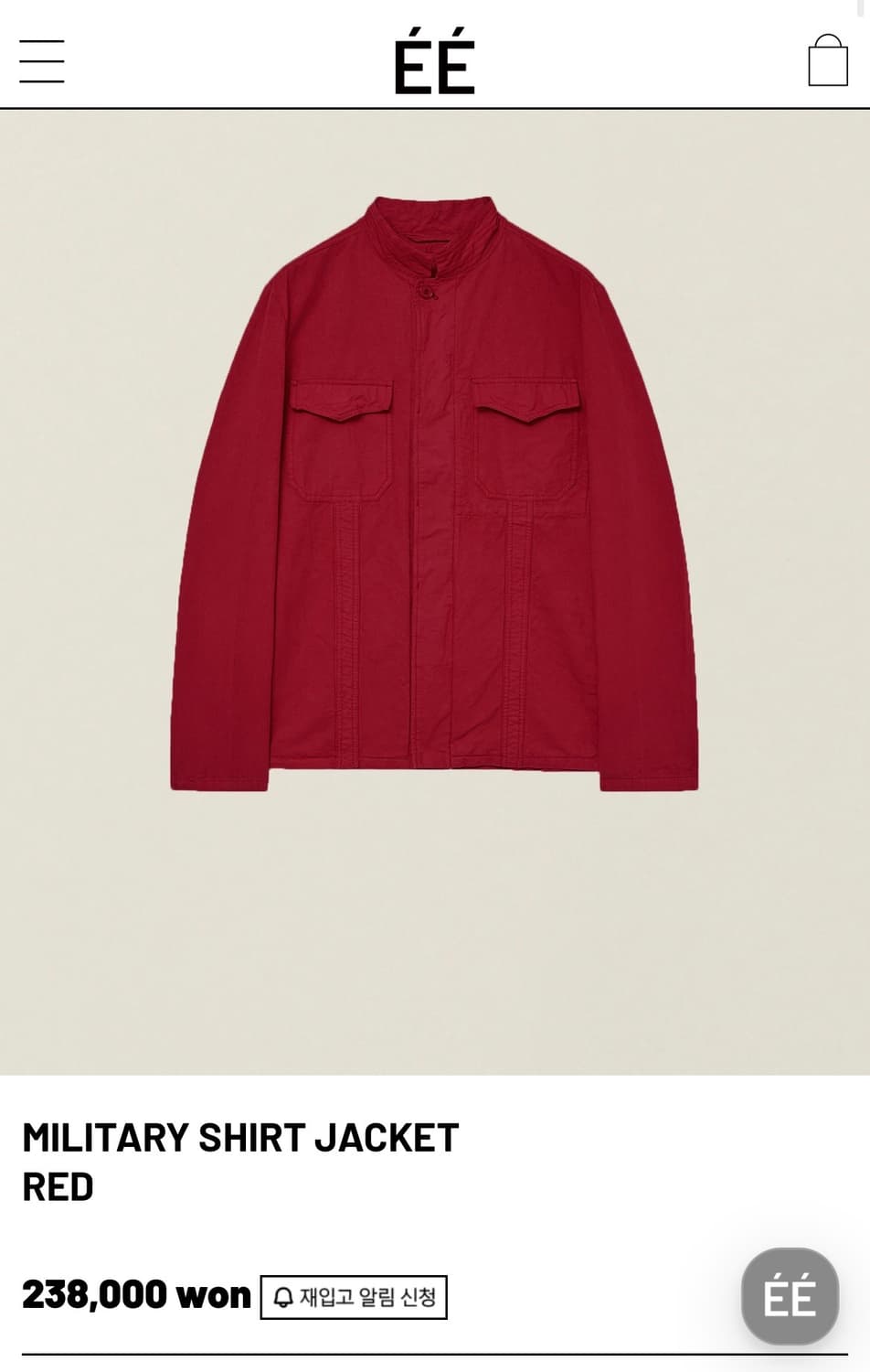 EE 밀리터리 셔츠 자켓 (새상품) S 상품이미지2