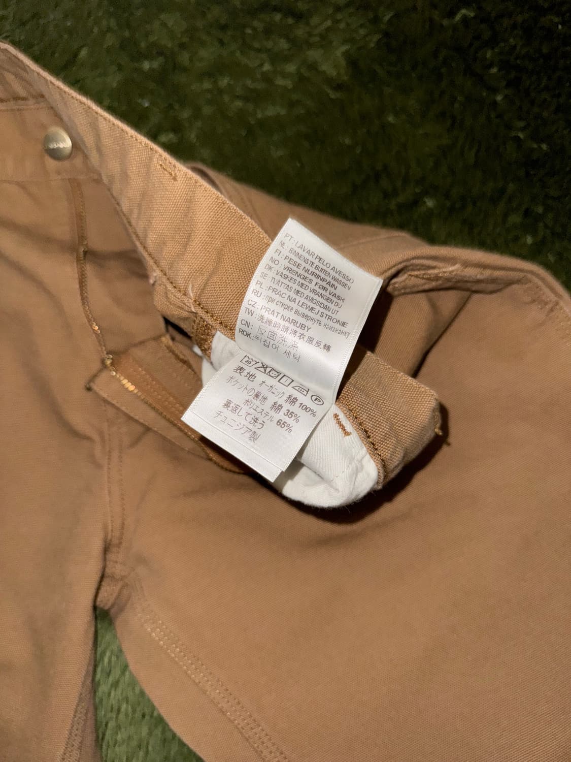 [30X32] 칼하트 WIP 덕 캔버스 싱글니 카펜터 팬츠 워시드 탄 상품이미지4