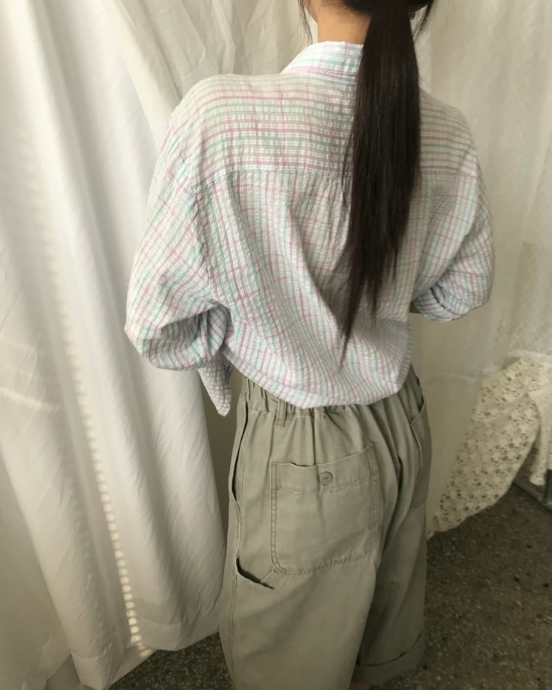 파스텔 체크 셔츠  상품이미지7