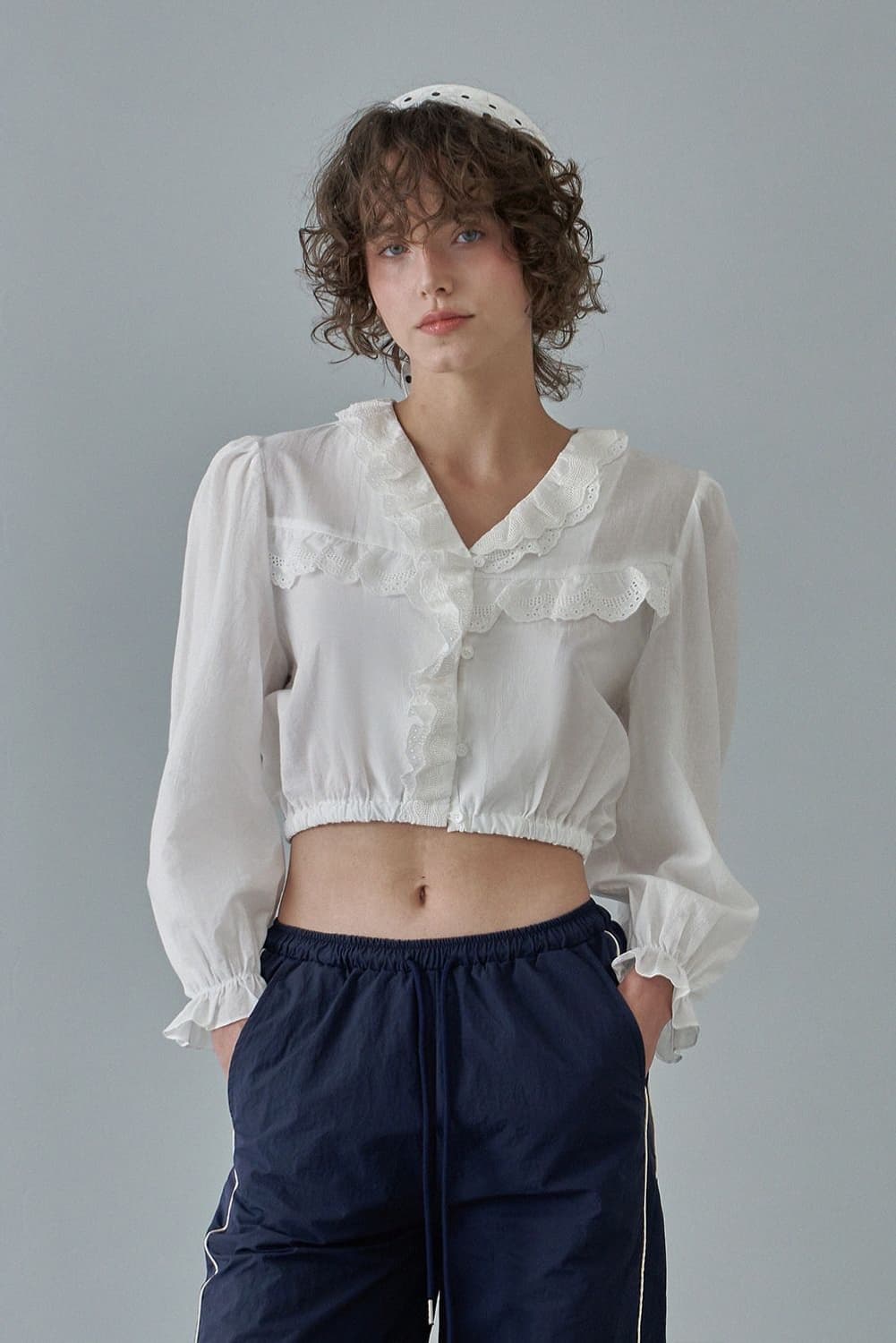 위드아웃썸머 위아썸 크롭 블라우스 상품이미지1