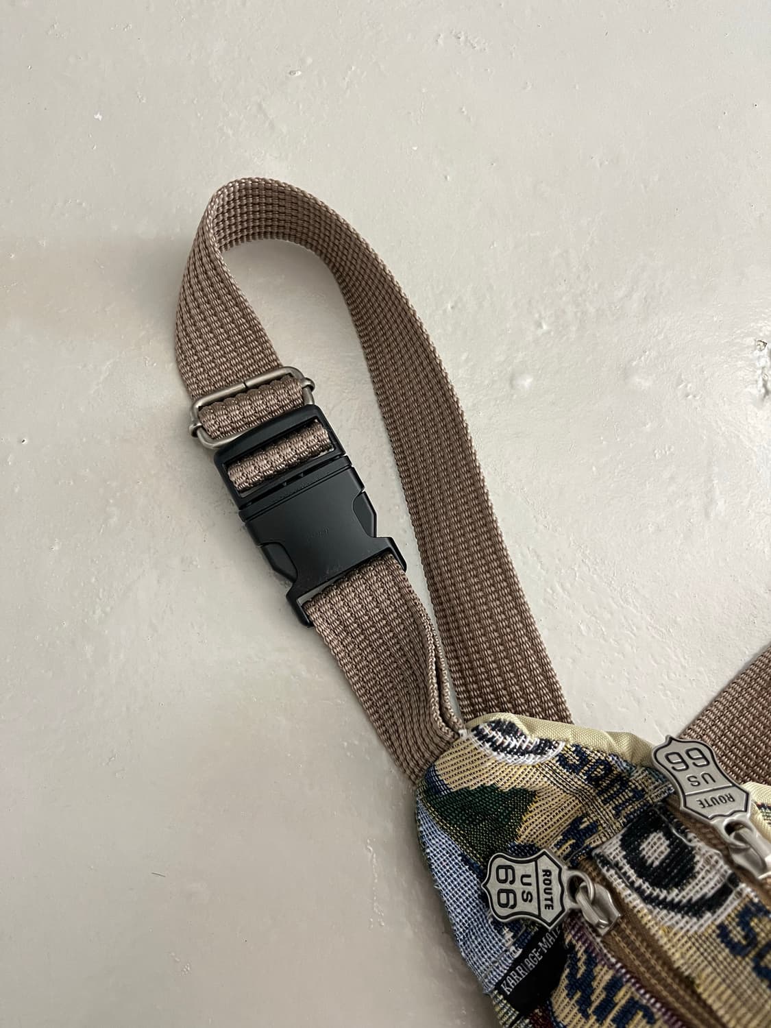 빈티지 Route 66 테피스트리 웨이스트 백 힙색 상품이미지3