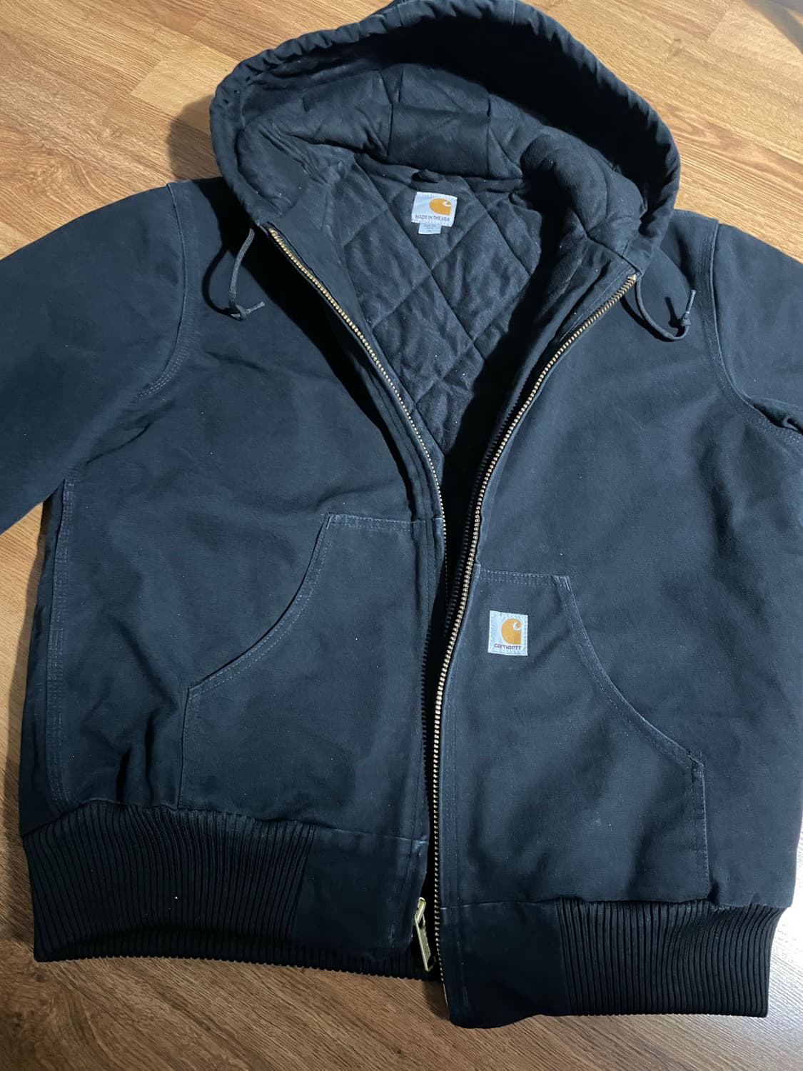 칼하트 J140 덕 액티브 자켓 퀄팅 안감 아우터 M 블랙 점퍼 상품이미지1