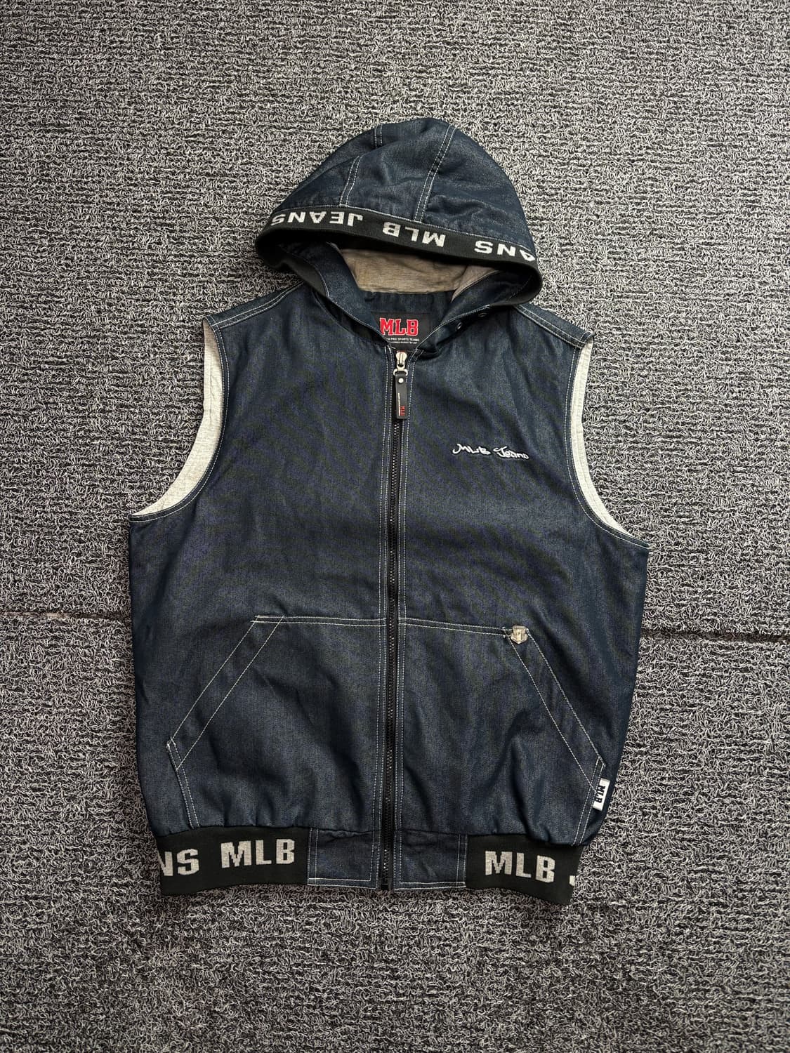 00s MLB 올드스쿨 데님 베스트 후디 자켓 2468 상품이미지2