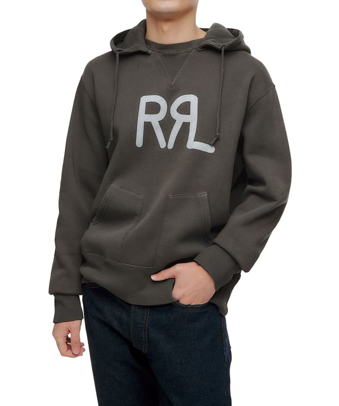 M RRL 더블알엘 랜치 로고 가먼트 워싱 후드티 브라운 블랙 상품이미지8