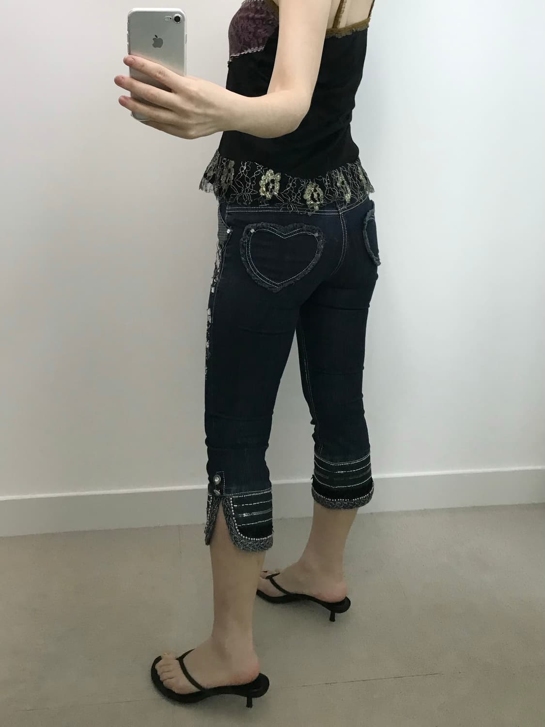 빈티지 y2k 카프리 데님팬츠 상품이미지2