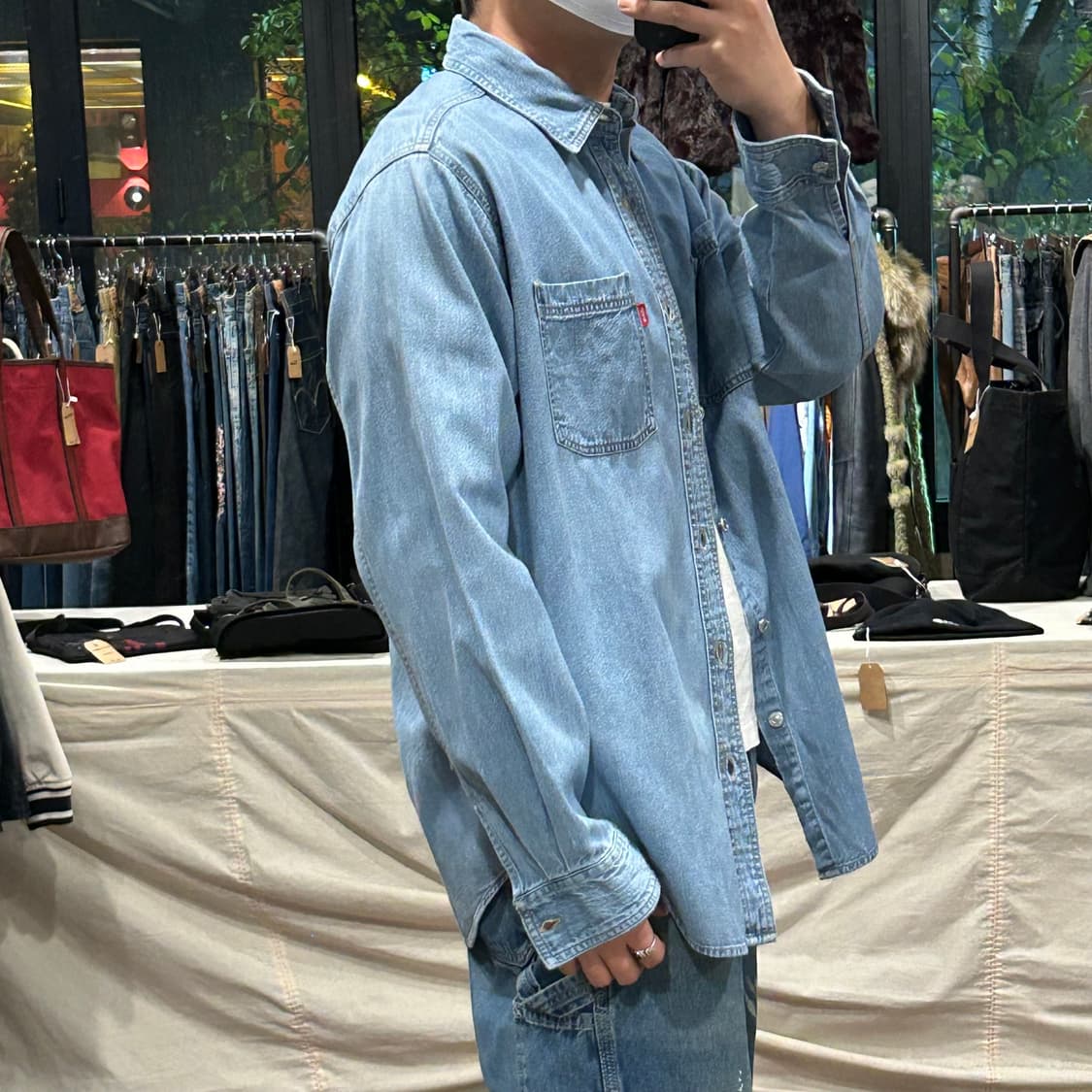 L) 리바이스 투포켓 워크 데님 셔츠 자켓 T버튼 타입 상품이미지10