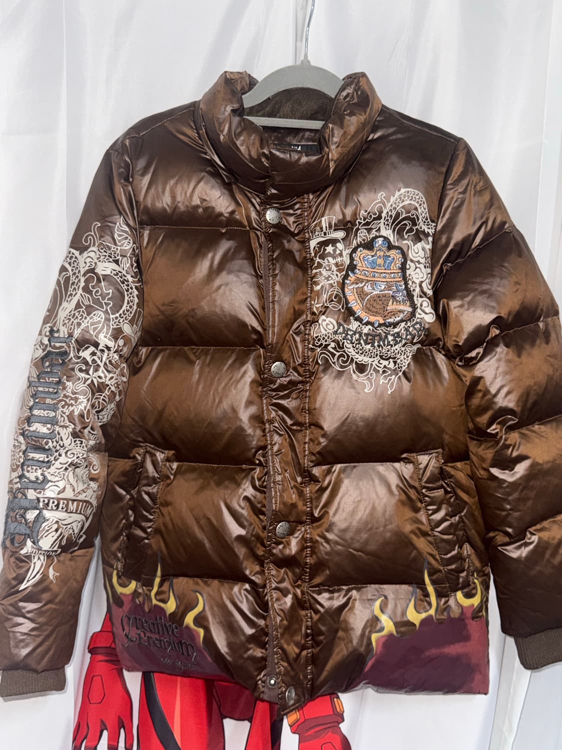 에드하디st 빈티지 올드스쿨 오리엔탈 y2k 글로시 패딩 점퍼 상품이미지1