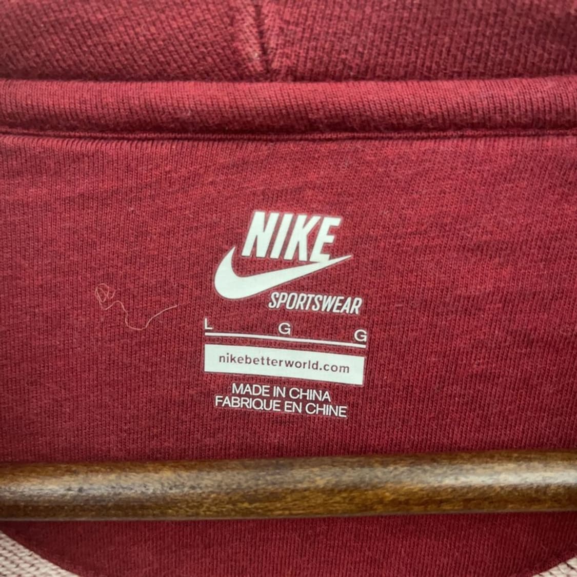 나이키 올드스쿨 레트로 버건디 와인 후드집업 L C09449 상품이미지5