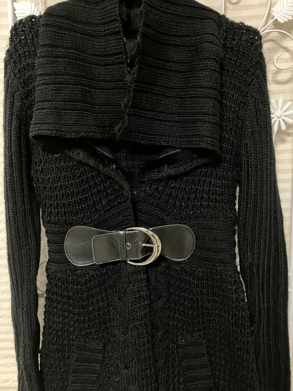 jpn vintage 블랙 벨트 니트 y2k 스트릿 갸루 펑키 fabri 상품이미지3