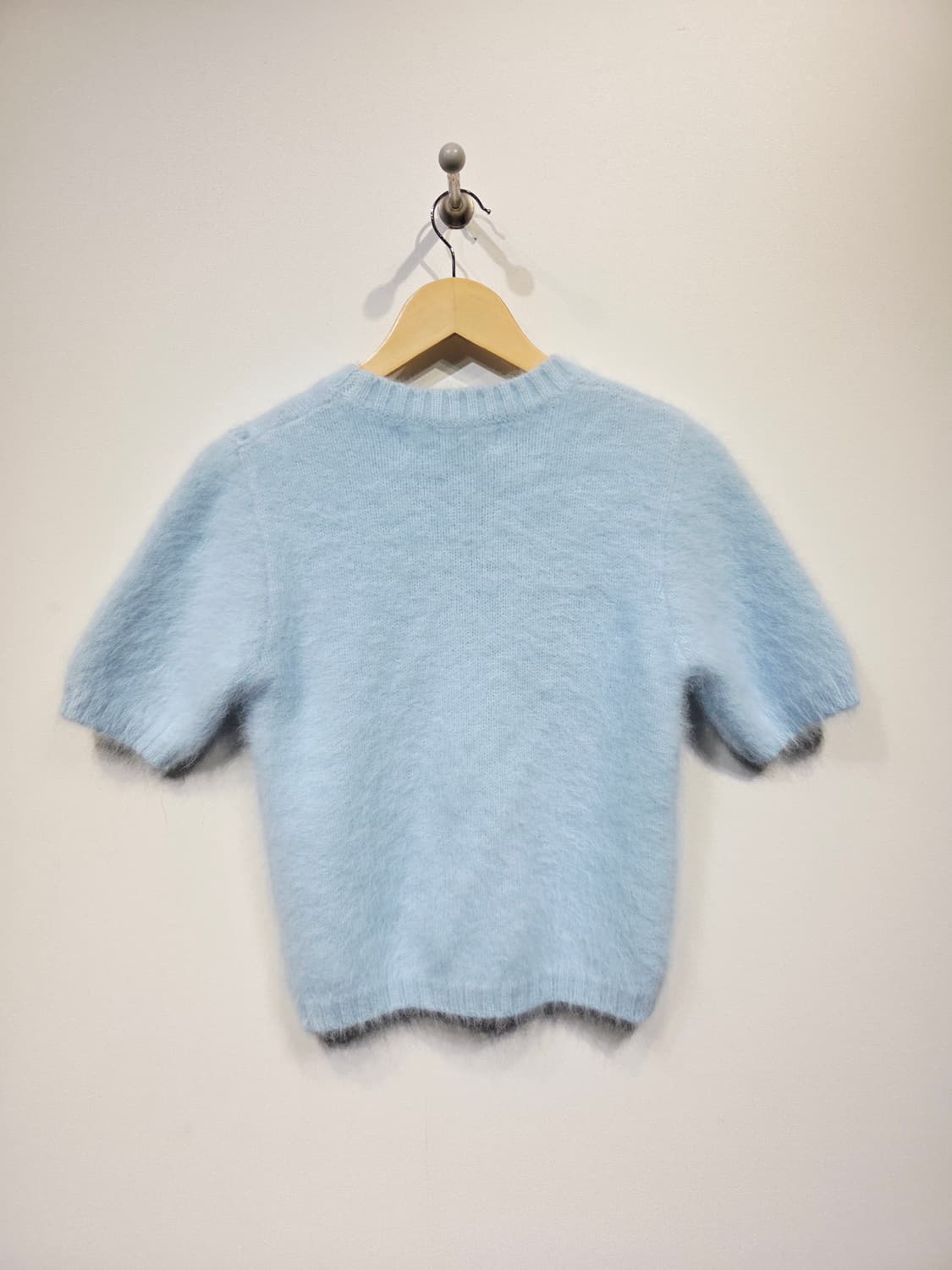 FAYEWOO 페이우 100% 앙고라 반팔 니트 스카이블루 상품이미지6