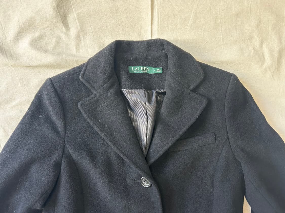 블랙 싱글 울 코트  상품이미지2