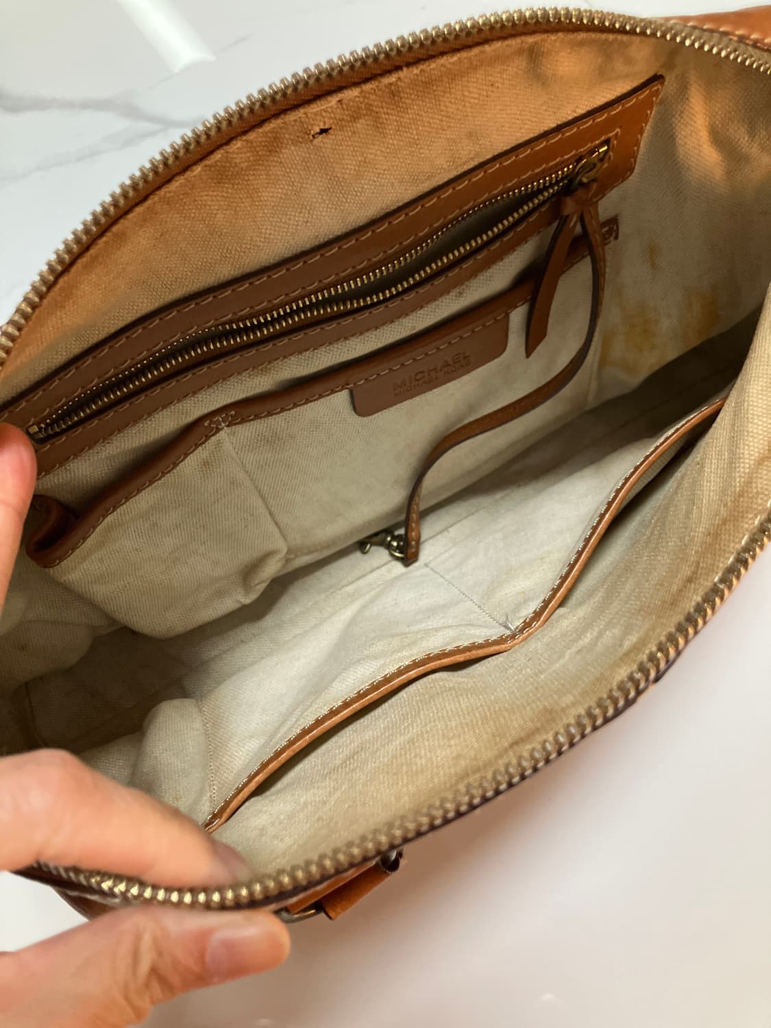 Y2K 빈티지 astor 미디움 스터드 보스턴백 브라운 토트백 상품이미지5