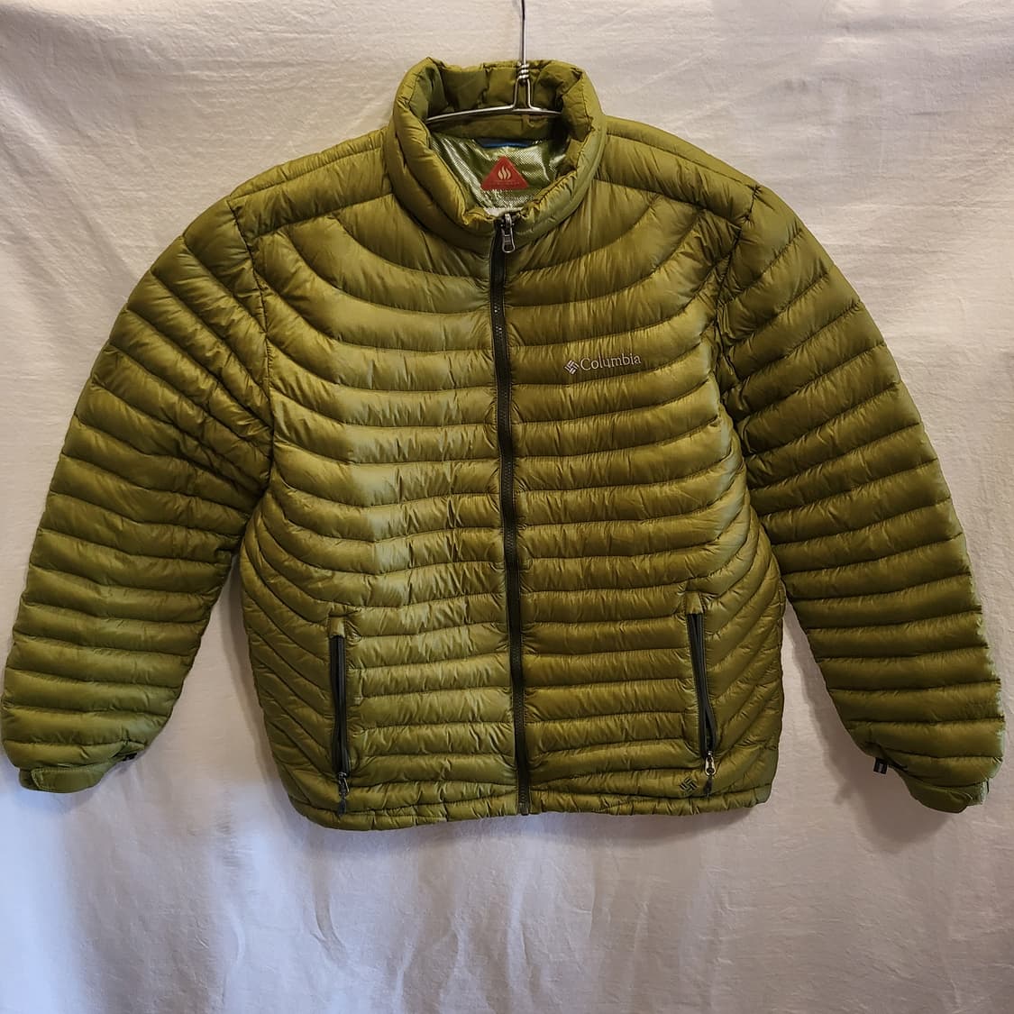 컬럼비아 고프코어 경량 패딩 자켓 올리브 그린 상품이미지1