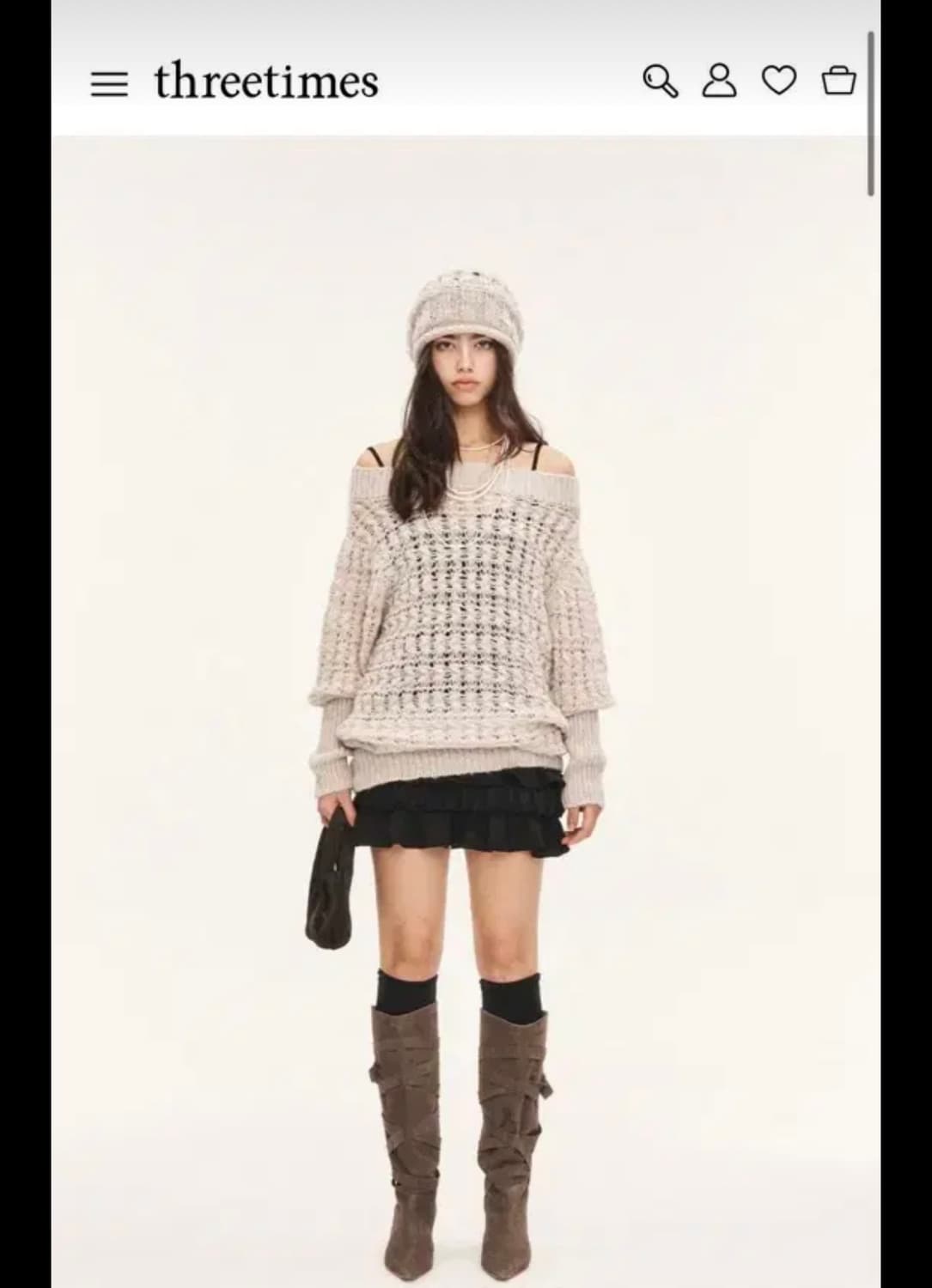 쓰리타임즈 mellow top, beanie 상품이미지1