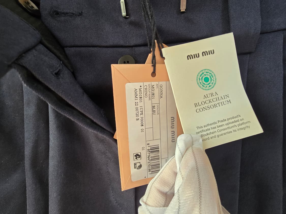 새제품] 미우미우 플리츠 로우라이즈 미니 스커트 22SS 상품이미지5