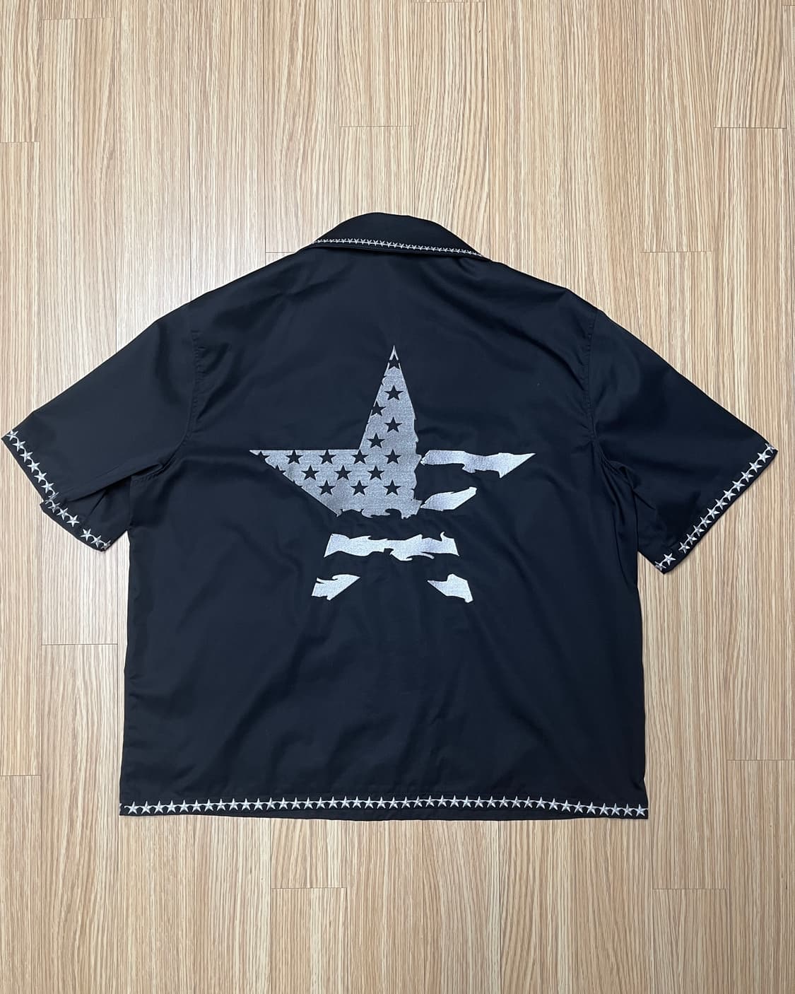 웨스켄 WESKEN Star embroidery shirt (BLACK) 상품이미지4