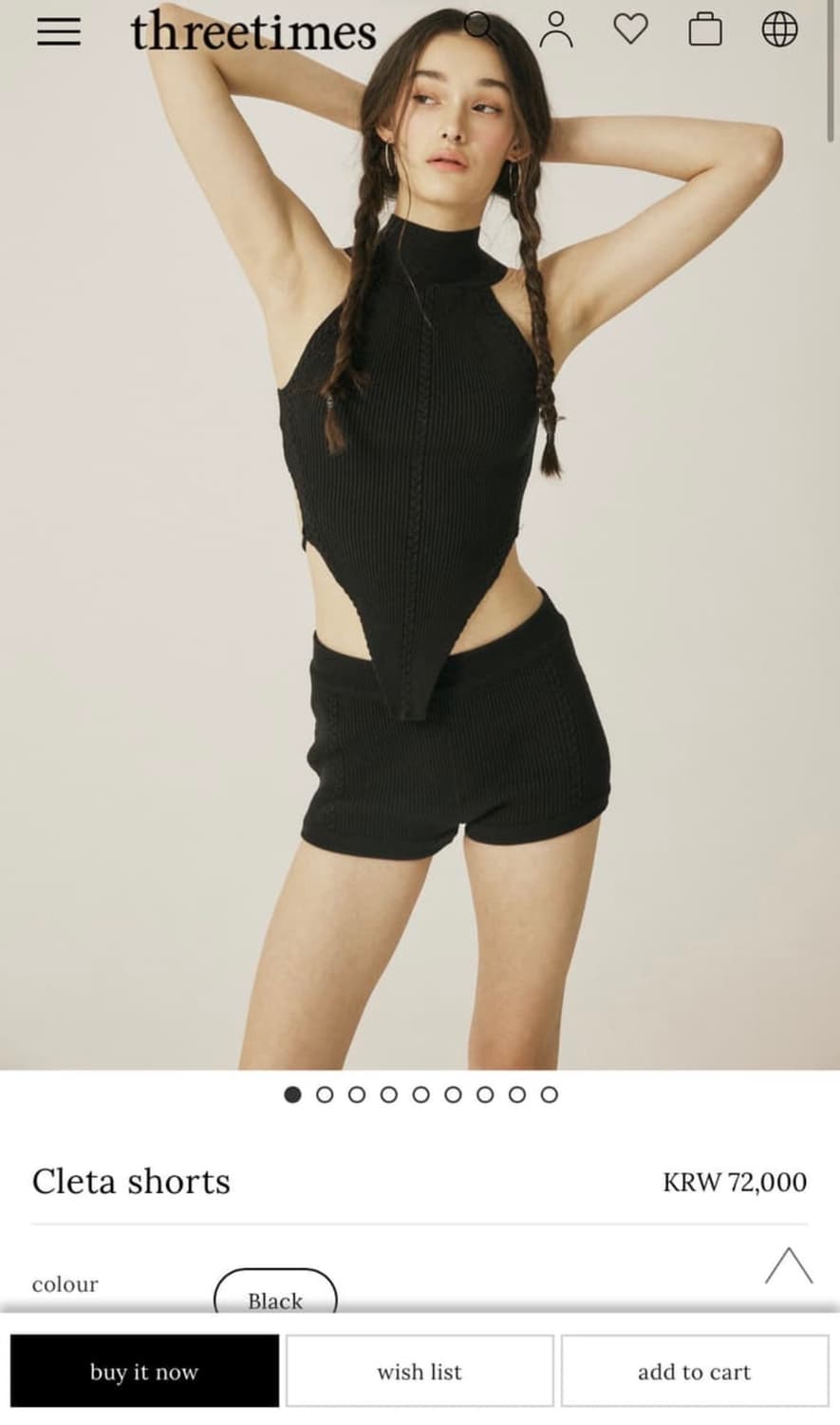 새상품) 쓰리타임즈 클레타 쇼츠 M 상품이미지1