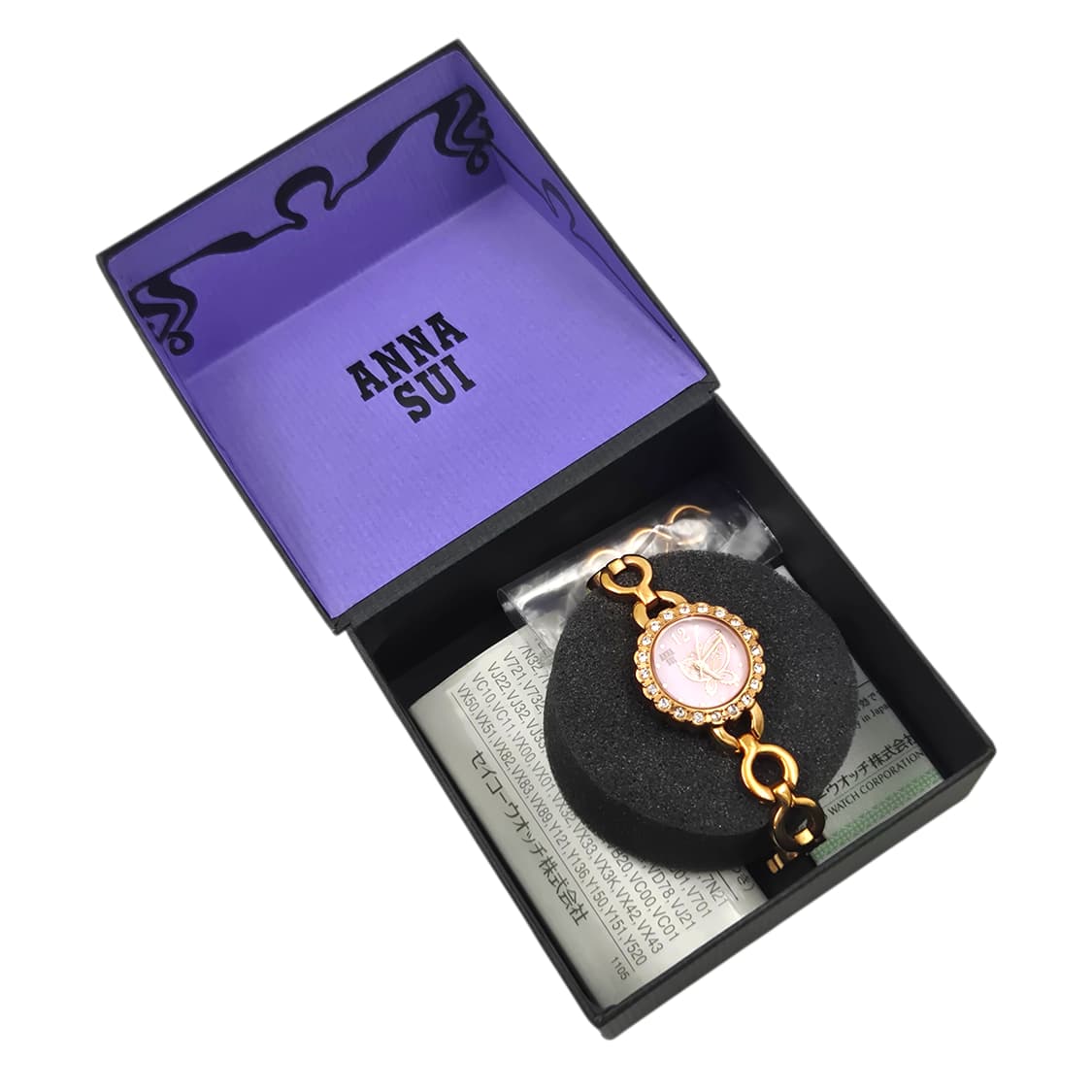 10s 안나수이 핑크 자개 나비 파베 손목시계 상품이미지2