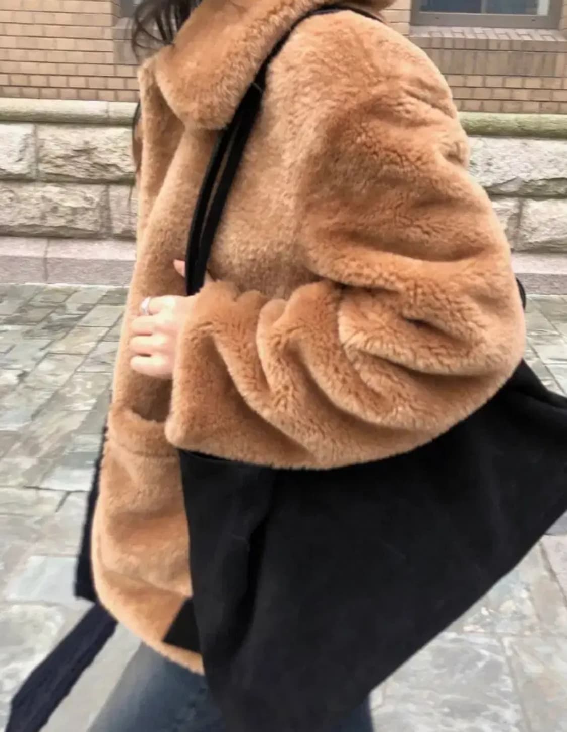 러브유쏘머치 카라털 점퍼 테디베어무스탕 브라운 상품이미지7