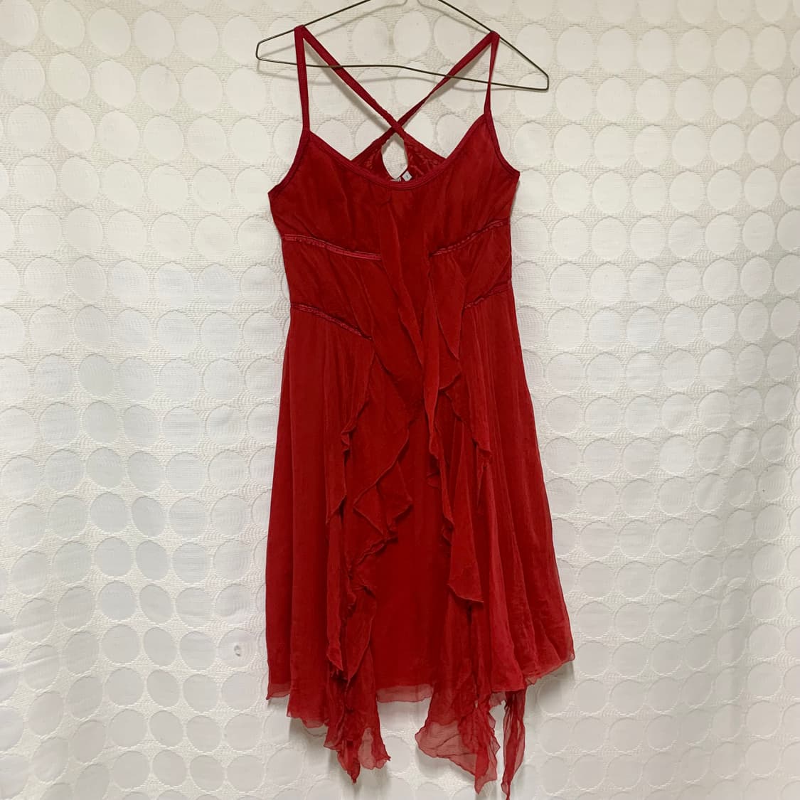 아르마니 레드 실크 원피스 상품이미지4