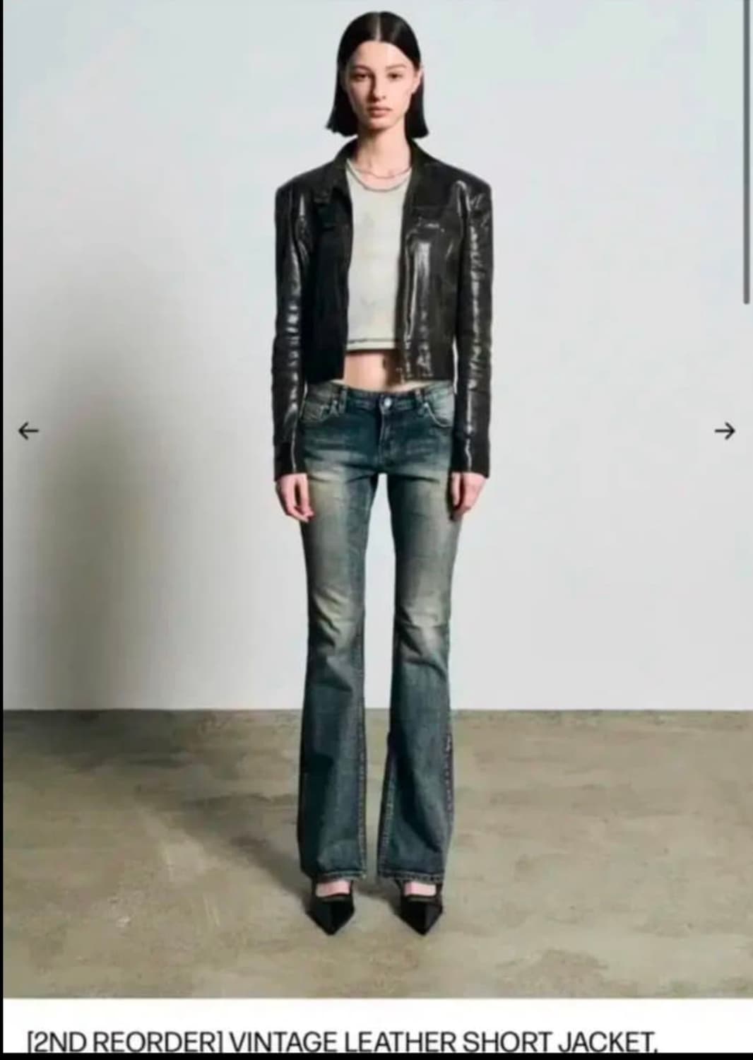 보헤미안서울 빈티지 레더 숏 자켓 브라운 상품이미지2