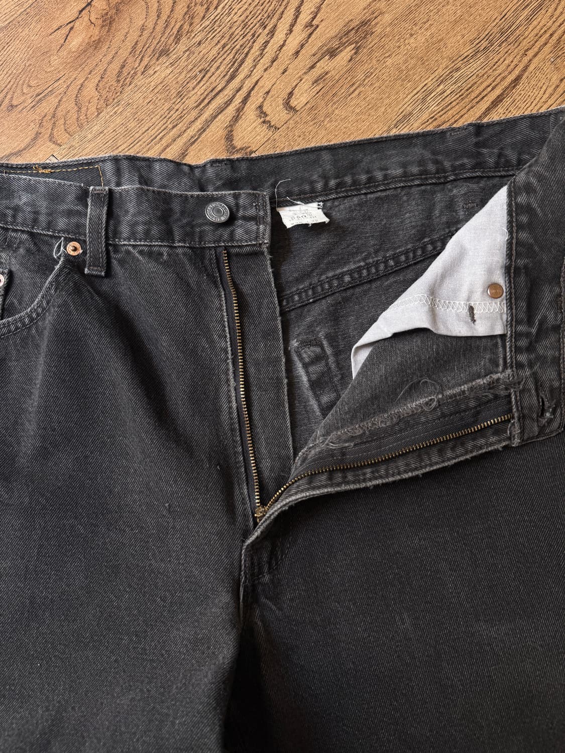 [38]90's 리바이스 550 Made in USA 흑청 데님 팬츠 상품이미지3