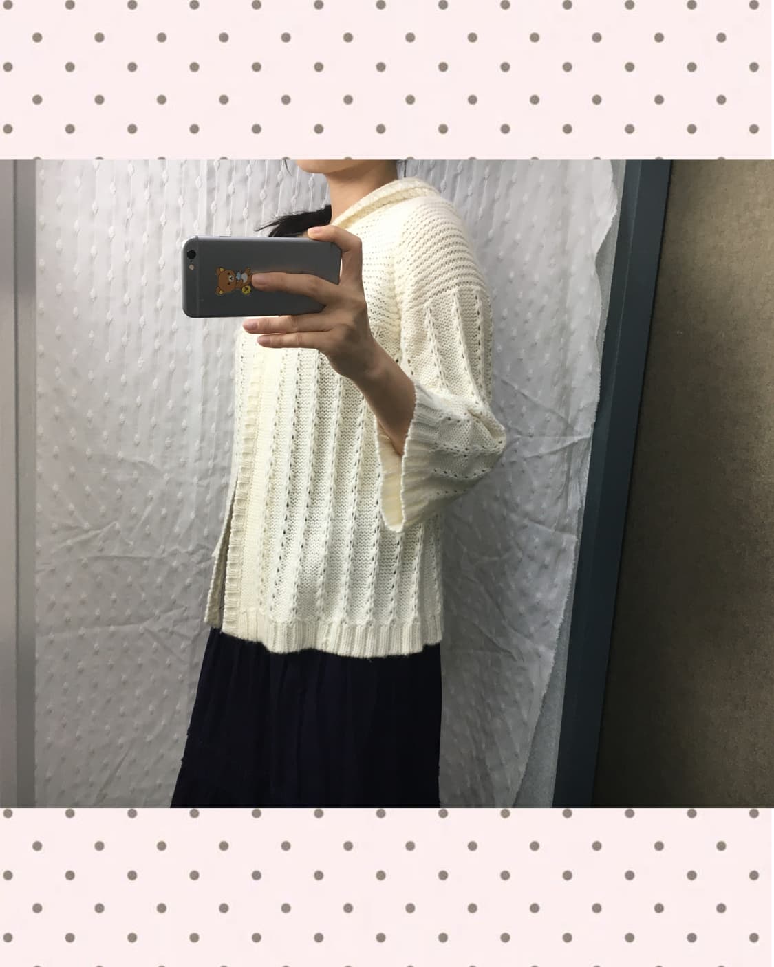 아이보리 투버튼 후드 가디건 상품이미지3