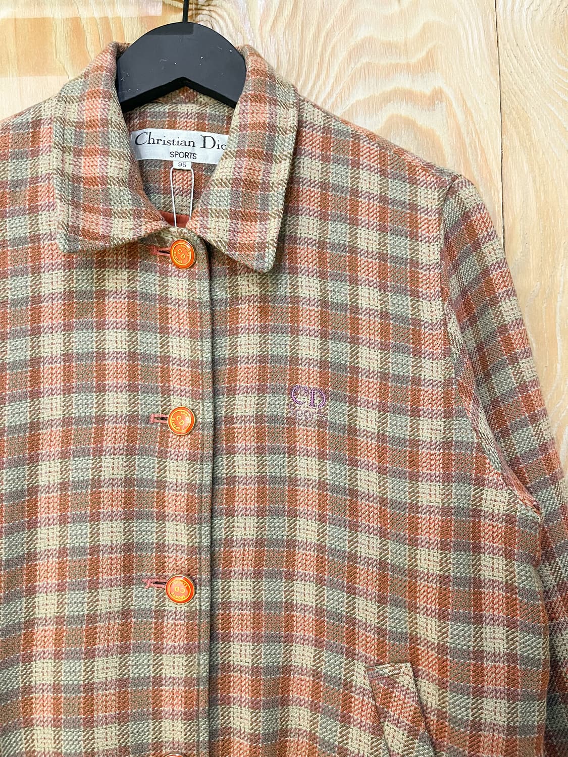 크리스챤디올 90s CD 체크 울 자켓 상품이미지3