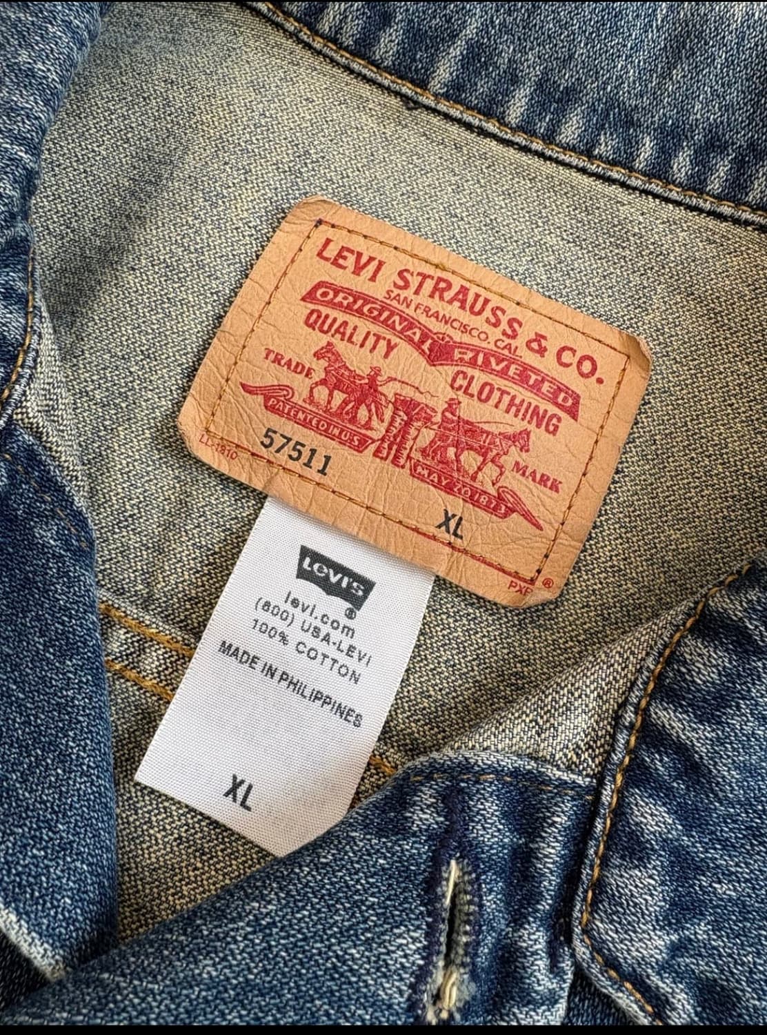 리바이스 57511타입3 워싱 트러커 자켓  상품이미지4