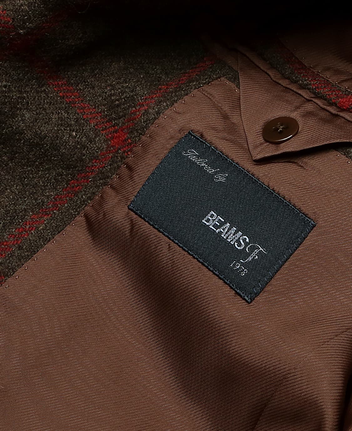 빔즈 에프 [Beams F] 브라운 레드 포인트 체크 스포츠 자켓 상품이미지5