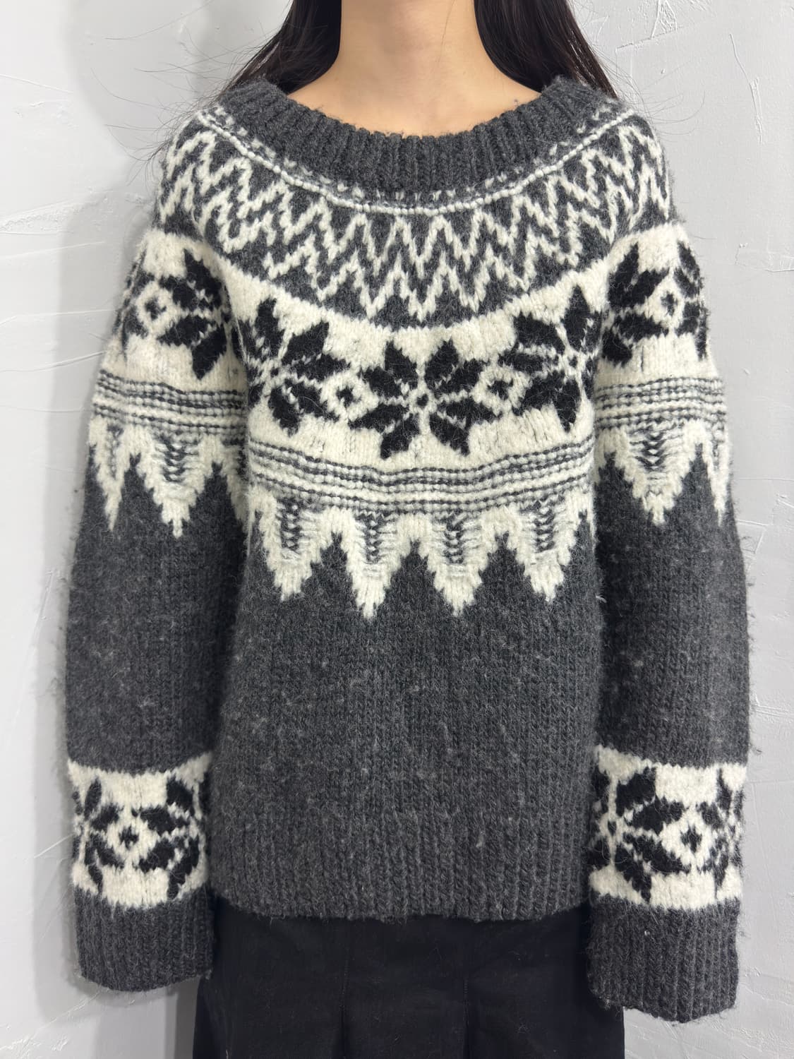 winter pattern wool knit top 상품이미지3