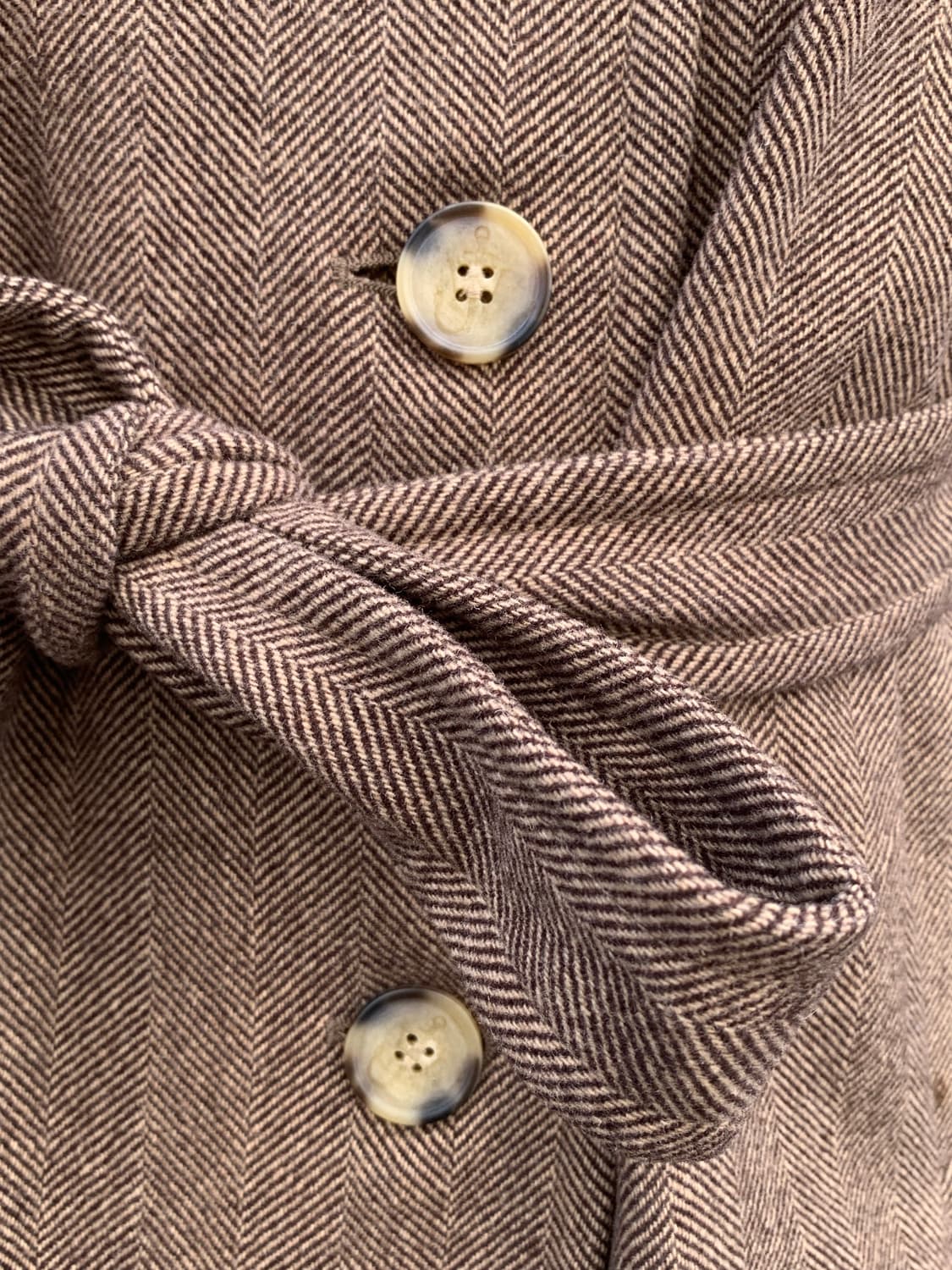 jw앤더슨 유니클로 헤링본 발마칸 울 코트 (brown) 상품이미지5