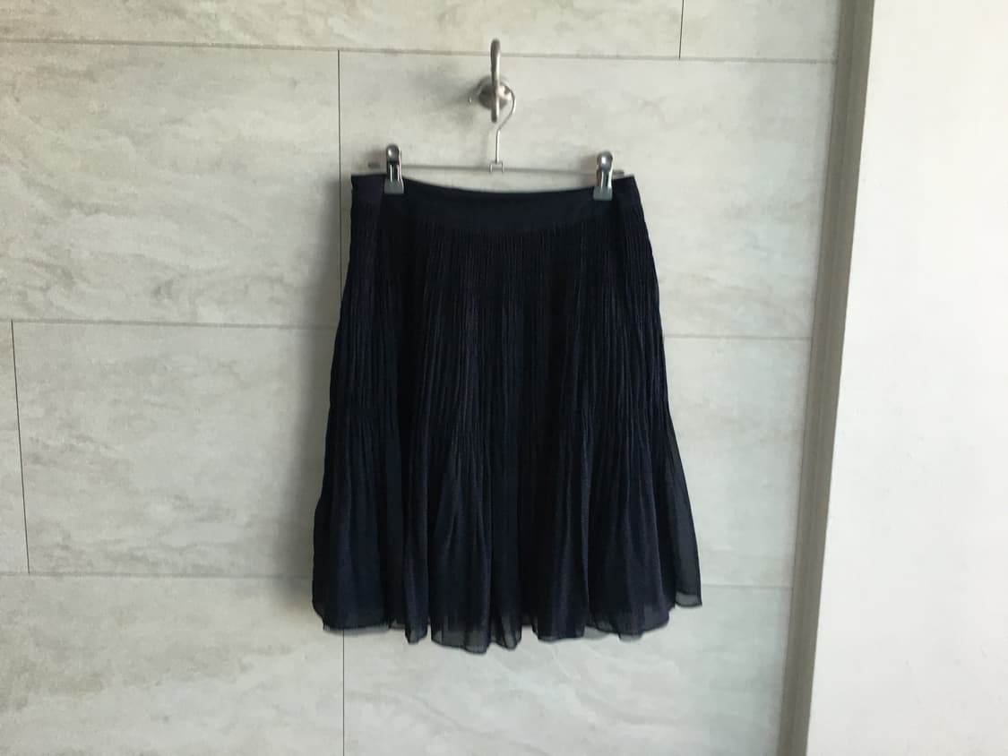 navy pleated chiffon skirt 상품이미지2