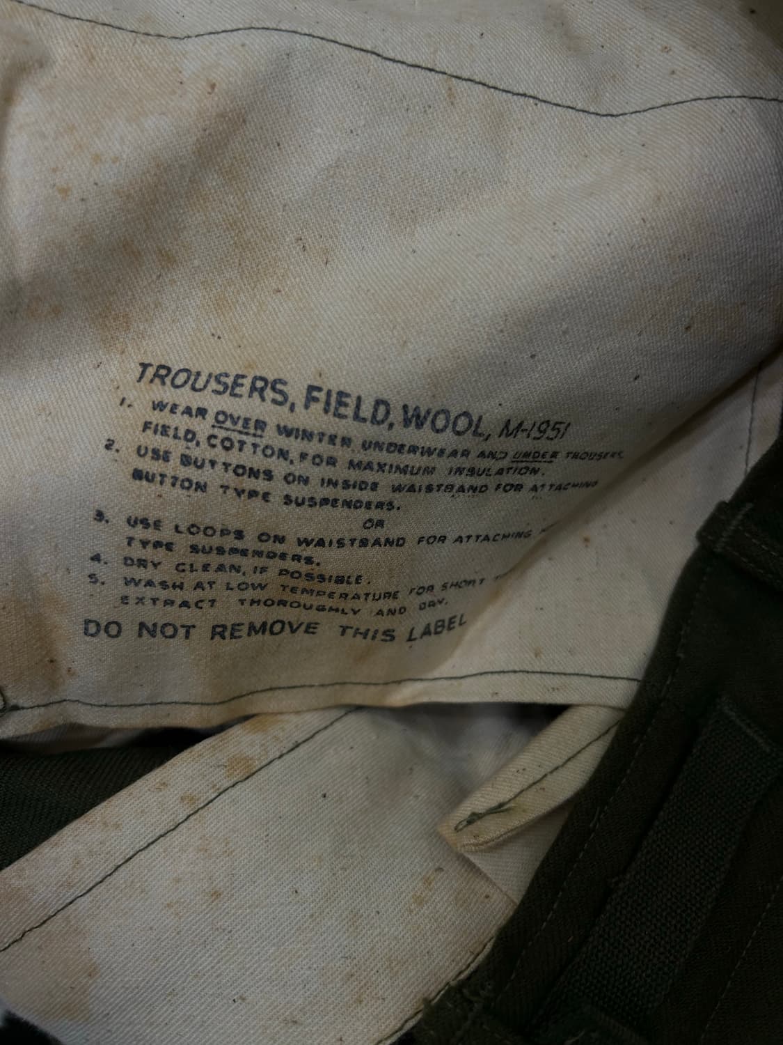 [35]U.S Army M-1951 울 팬츠/카키 상품이미지4