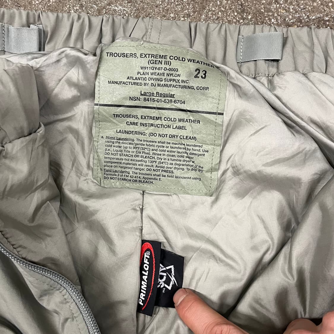 미군 프리마로프트 팬츠 (L/R) 상품이미지5