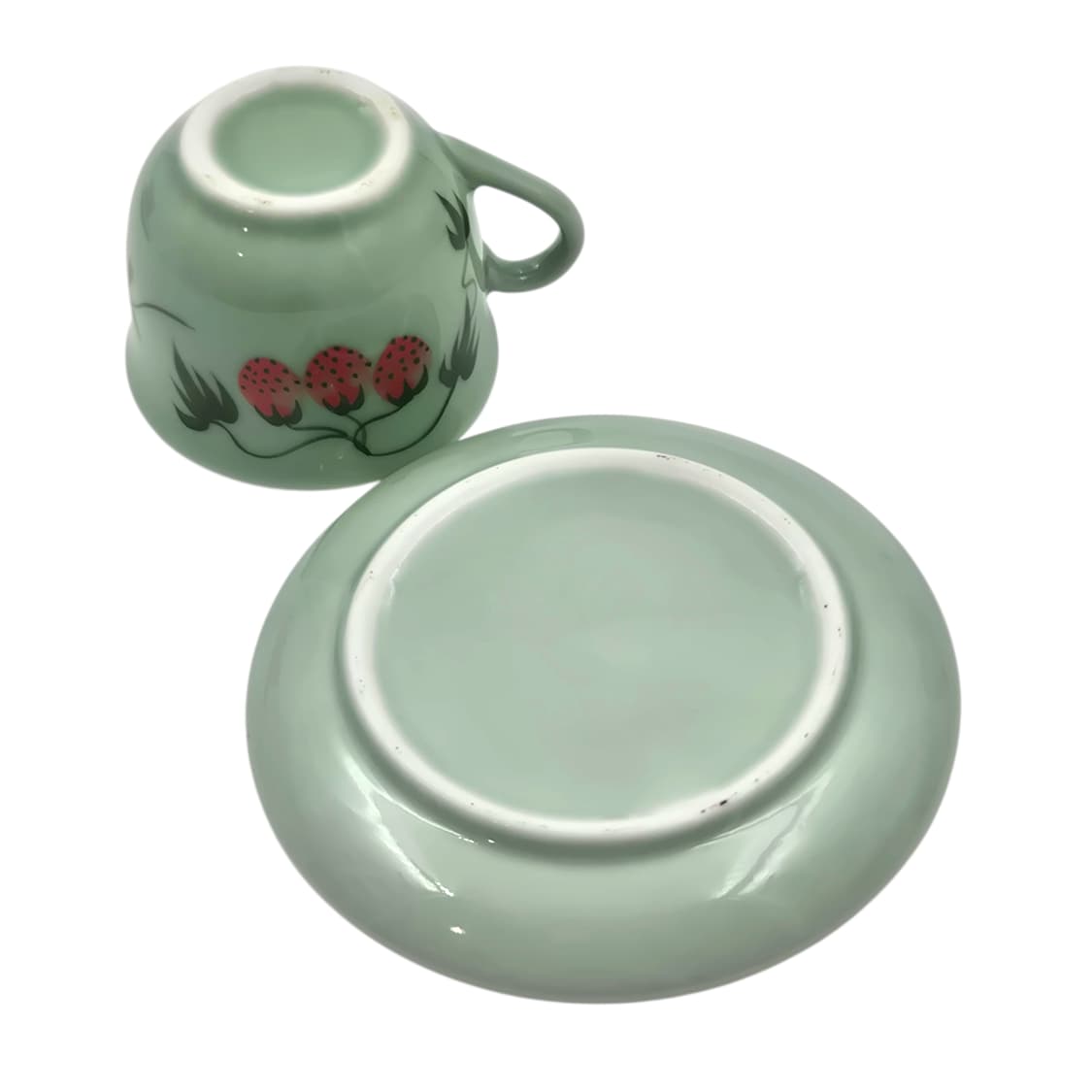 80s 아리타 수묵화 딸기 옥 청자 티타임 1세트 상품이미지4
