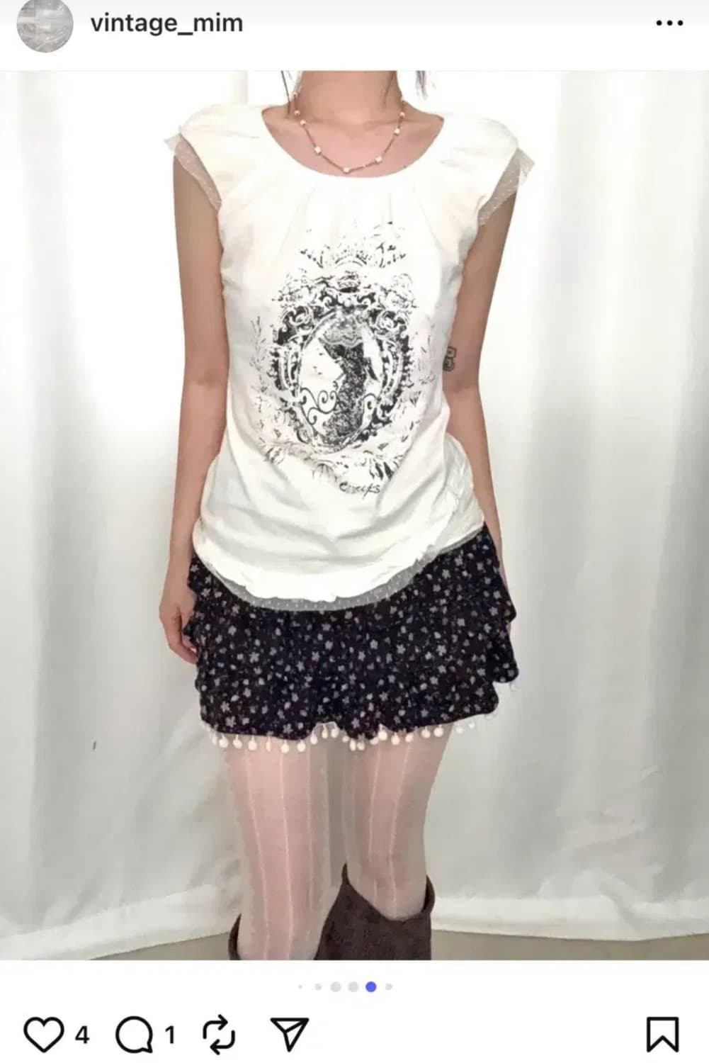 빈티지 밈 mim 오리엔탈 프린팅 반팔 슬리브리스 블라우스 페어리 상품이미지1