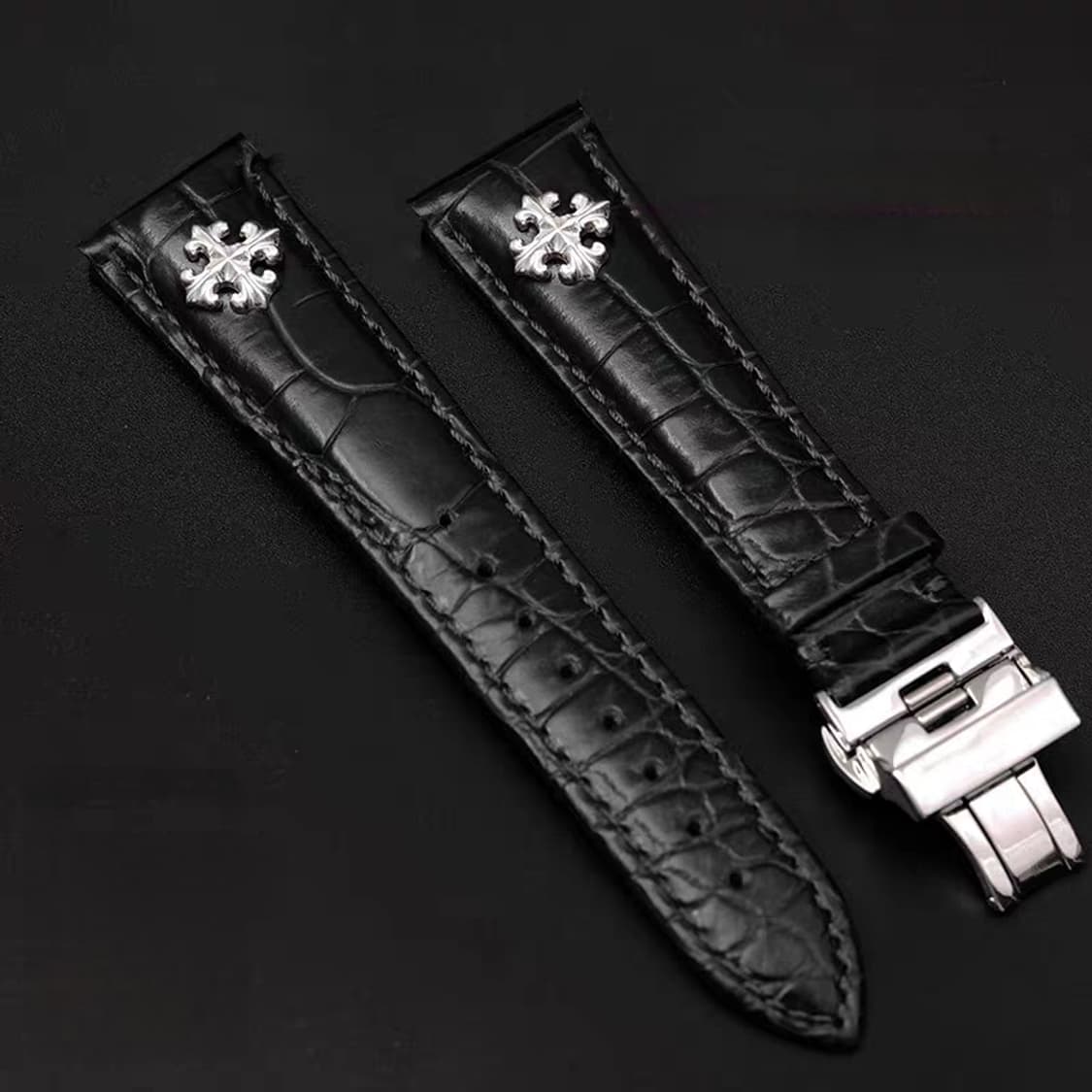 Oceanora 정품 악어가죽 S925 실버 워치 스트랩 상품이미지2