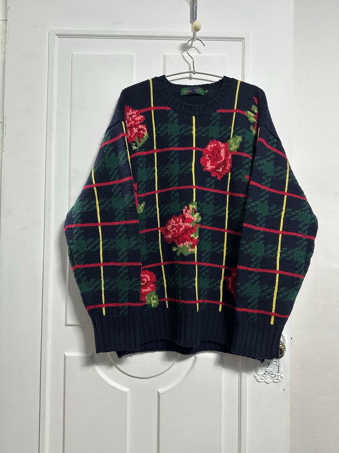 빈폴 체크 장미 니트 상품이미지1